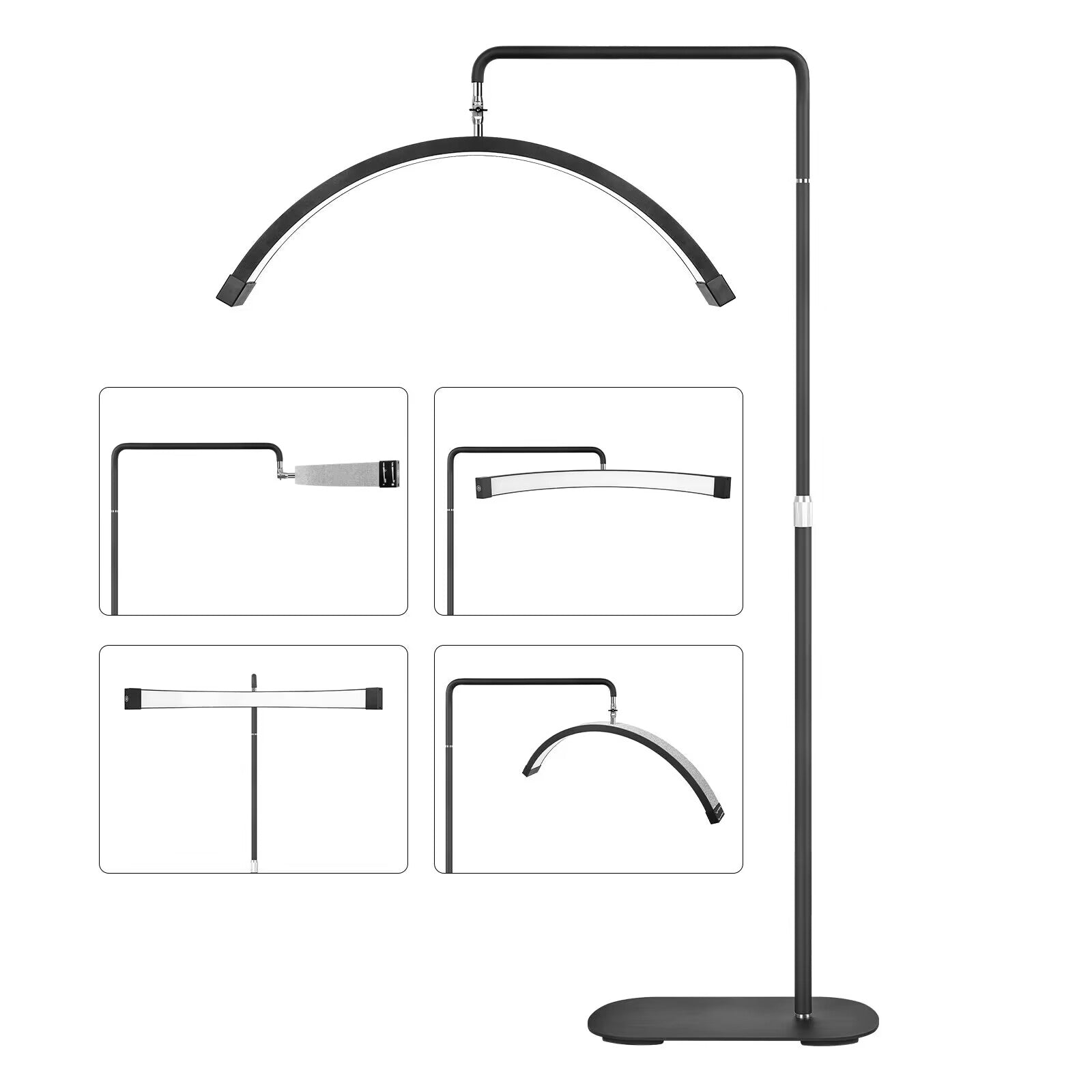 lampada a mezzaluna multiangolare nera