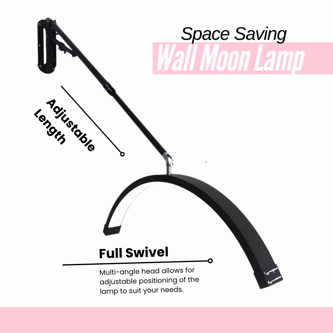 Lampada da parete a mezzaluna per il trucco