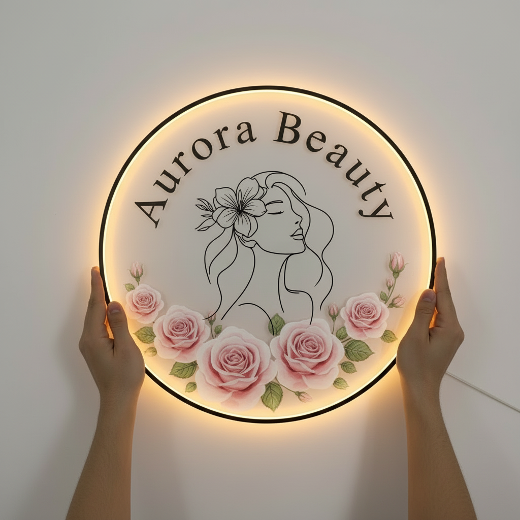 Insegna personalizzata con logo LED retroilluminata in acrilico