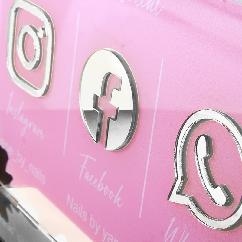 Insegna personalizzata per social media aziendali - Tripla icona