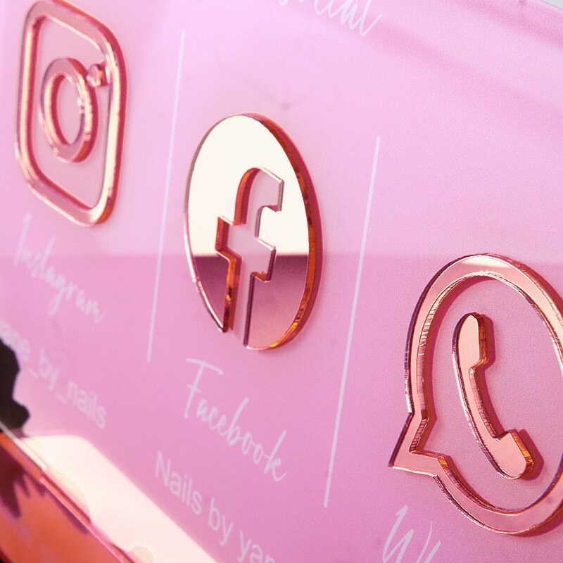 Insegna personalizzata per social media aziendali - Tripla icona